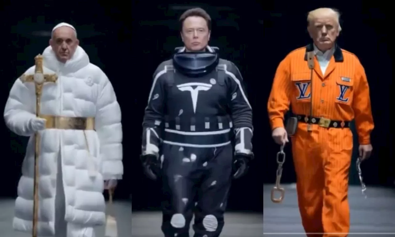 Papa Francisco, Elon Musk y Donald Trump protagonizan desfile de moda generado con IA