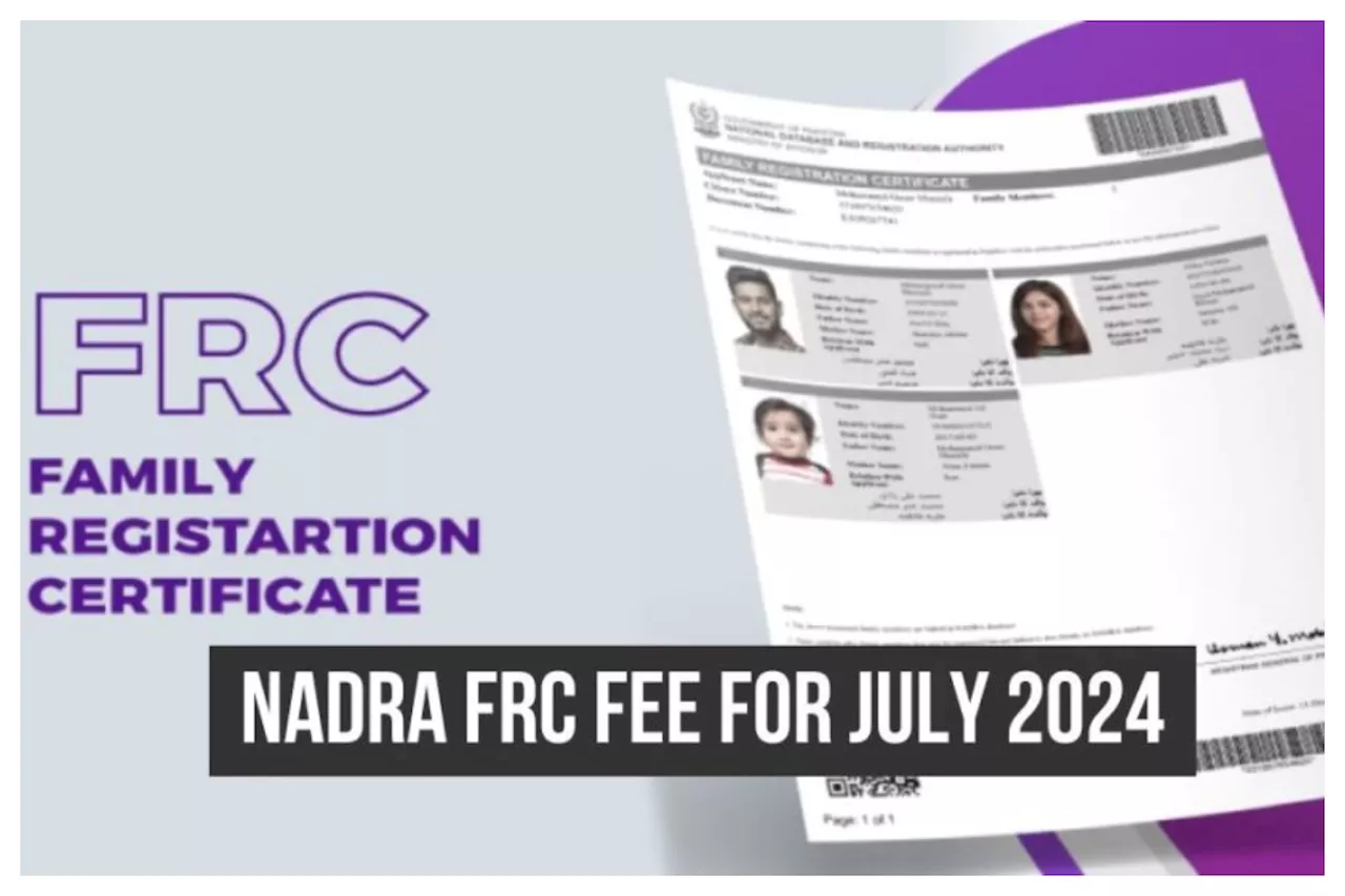 Latest FRC fee for marriage registration starting July 2024