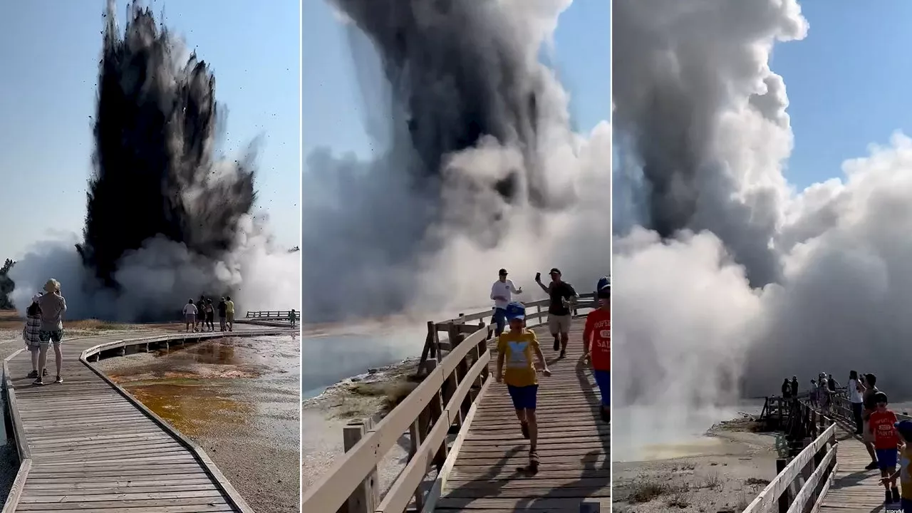 Watch: Yellowstone’s Biscuit Basin explosion sends debris skyward