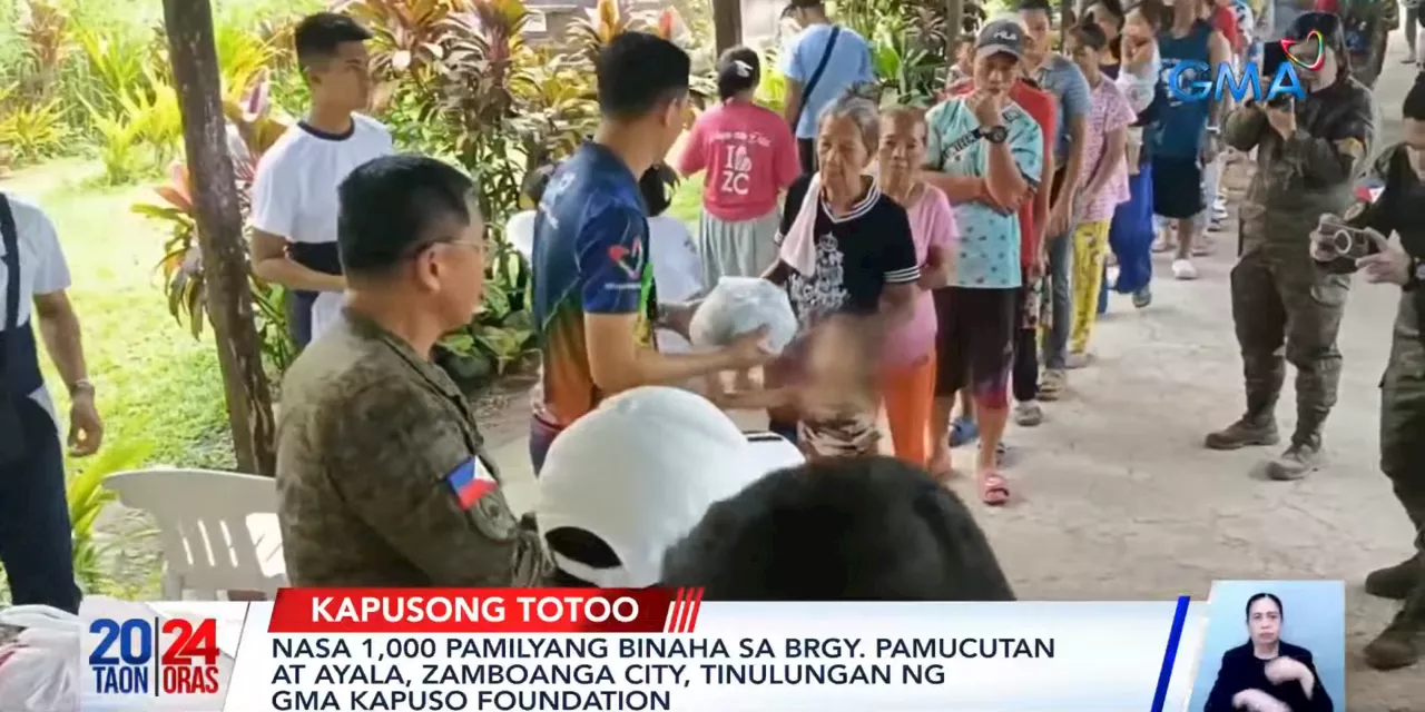 Families affected by floods, landslides in Zamboanga City receive food packs from GMA Kapuso Foundation