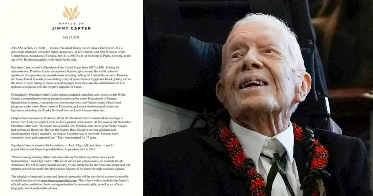 Ex-US President Jimmy Carter's 'death' leaves thousands duped