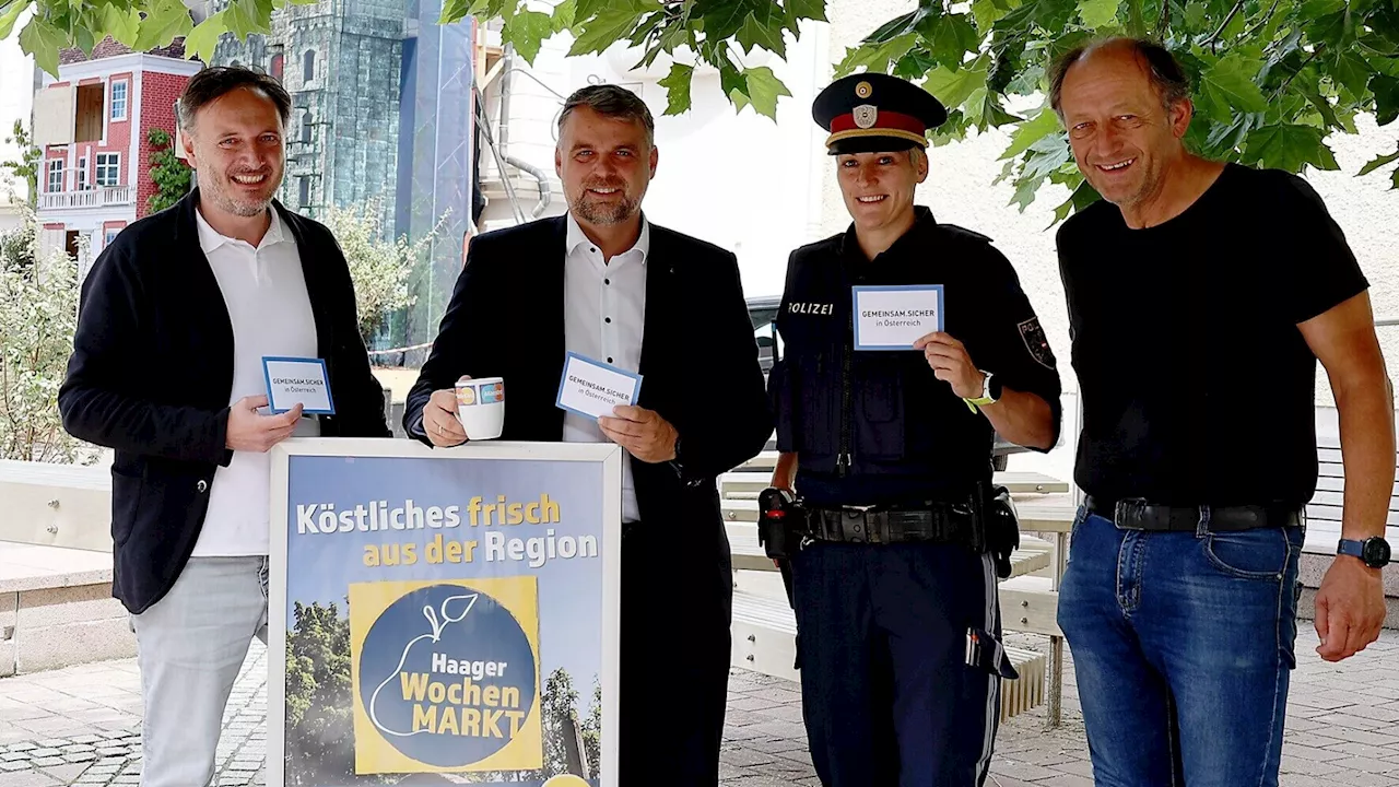 „Coffee with Cops' beim Haager Wochenmarkt