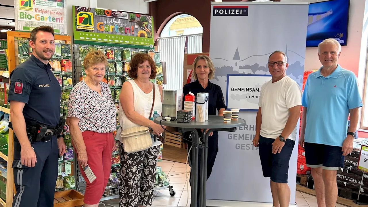 Garser Bevölkerung in Kontakt mit Polizisten