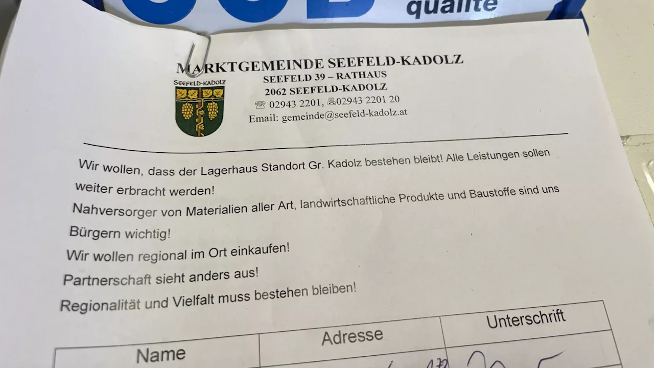 Gemeinden sammeln Unterschriften gegen Lagerhaus-Schließung