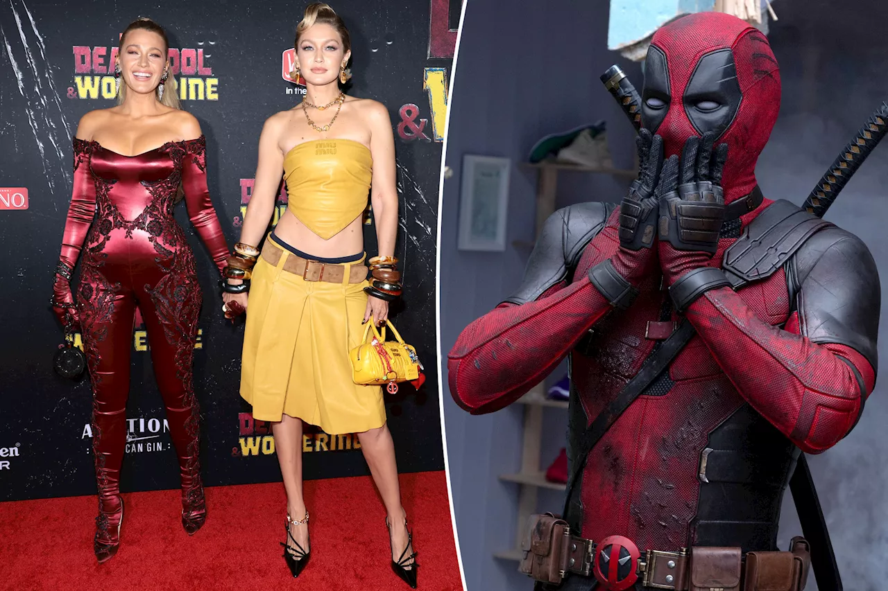 Blake Lively and Gigi Hadid coordinate in 'Deadpool & Wolverine'-inspired outfits at movie premiere