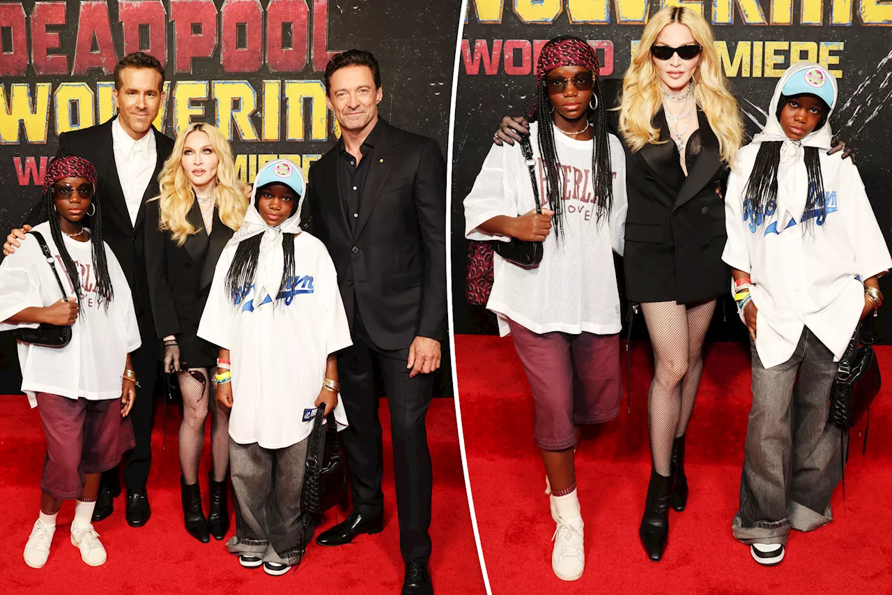 Madonna's twin daughters make rare red carpet appearance at 'Deadpool & Wolverine' premiere