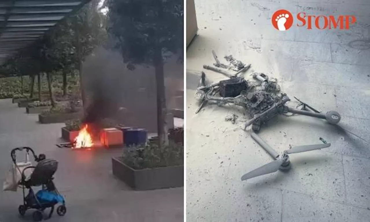Drone crashes and burns at One-North condo near kids playing: 'Could have killed someone'