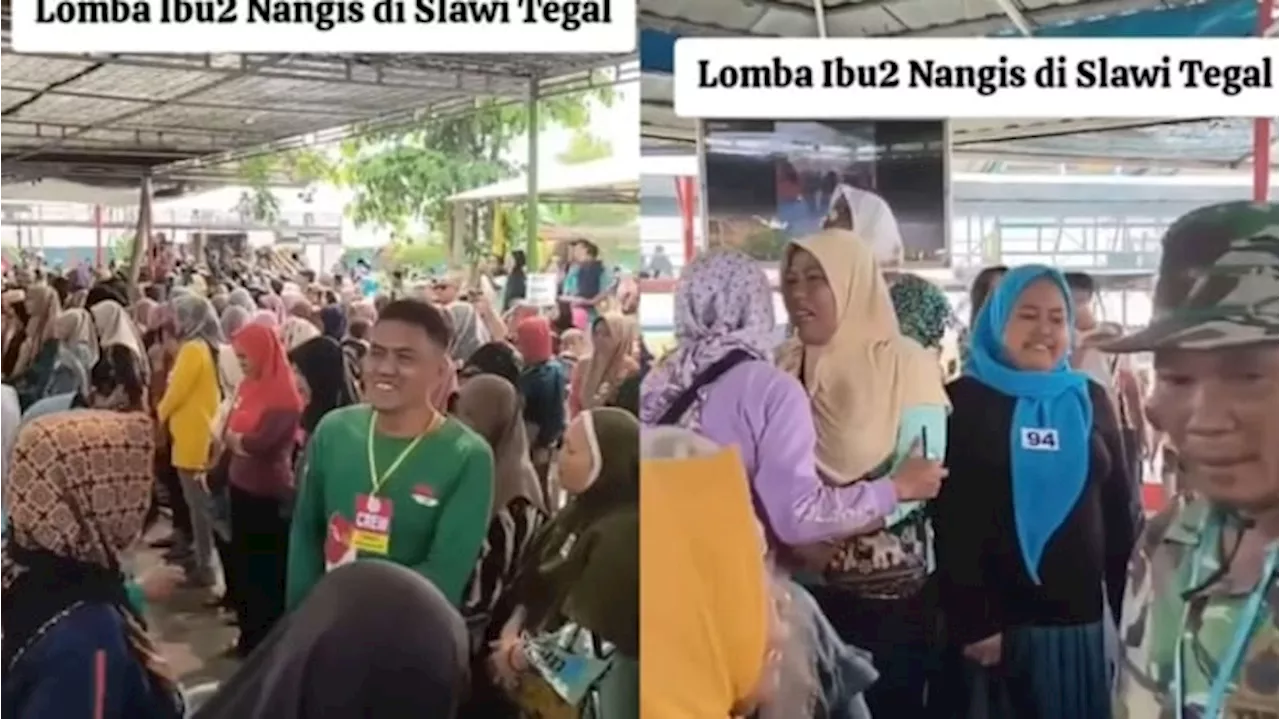 Viral Ratusan Emak-emak Ikut Lomba Nangis di Tegal, Ekspresinya Bikin Salfok Netizen