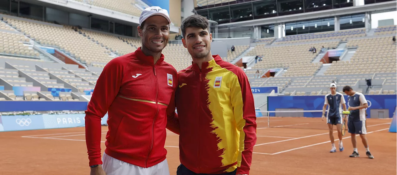 Rafa Nadal y Carlos Alcaraz causan sensación en la Villa Olímpica