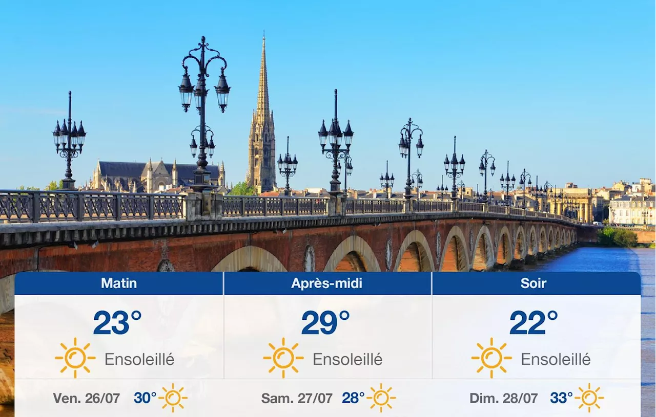 Météo Bordeaux: prévisions du jeudi 25 juillet 2024