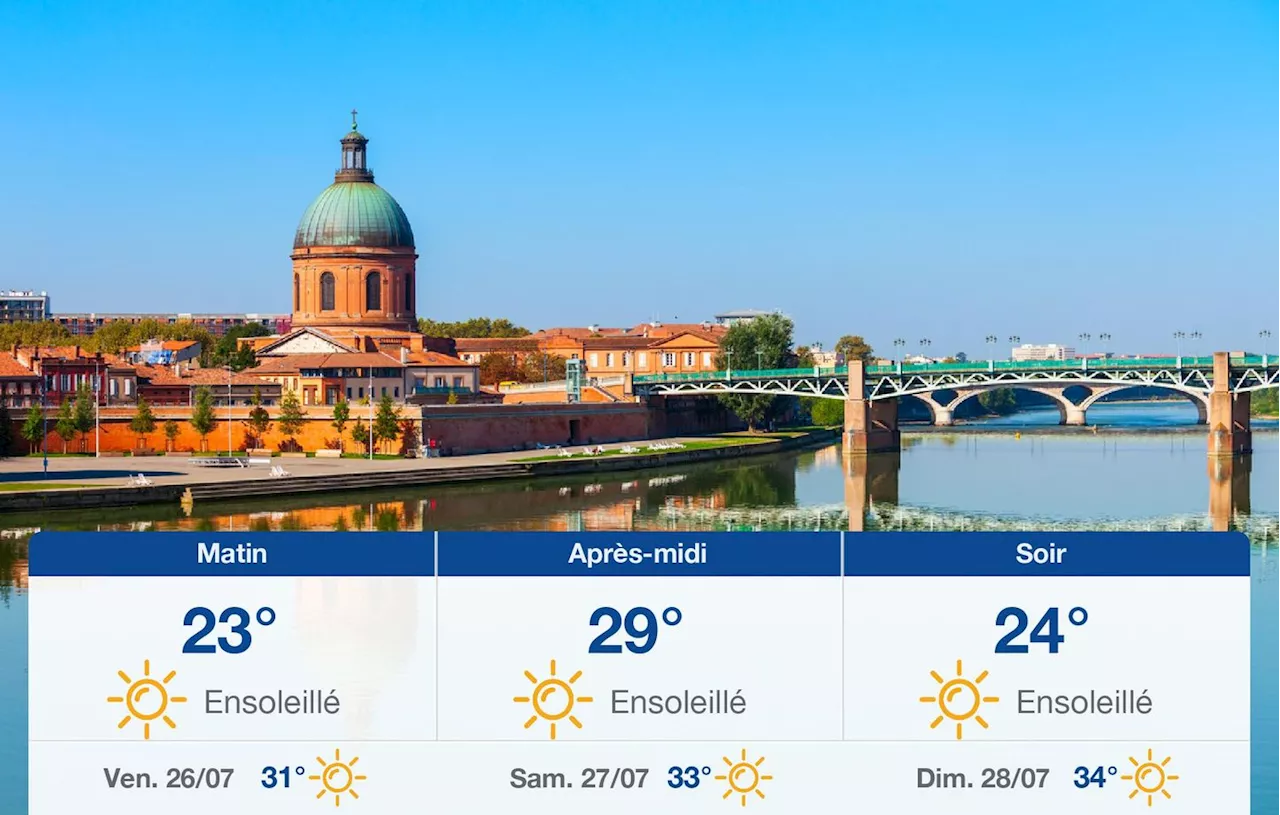 Météo Toulouse: prévisions du jeudi 25 juillet 2024