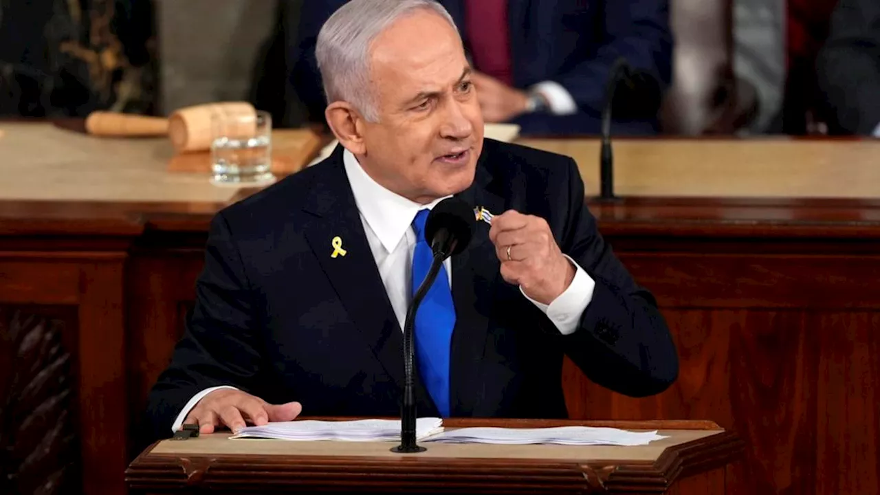 Israeli Prime MInister Benjamin Netanyahu vows 'total victory' in Gaza in US speech