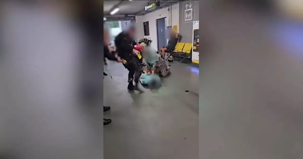 Police respond after footage surfaces of officer kicking man in head at Manchester Airport