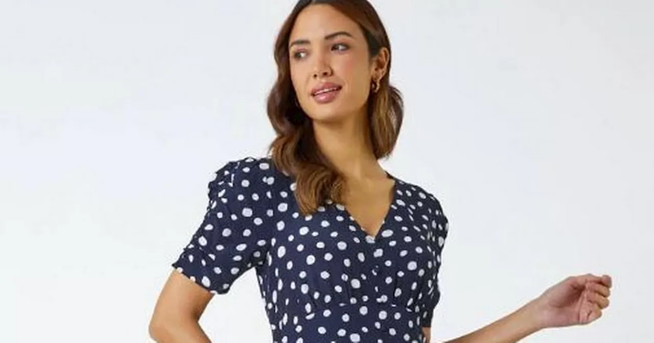 Roman's 'flattering' £45 occasionwear dress in polka dot print