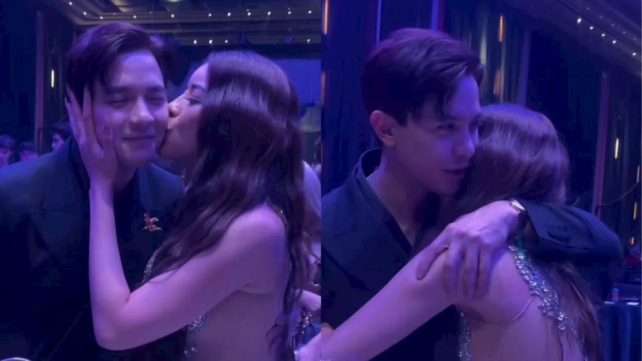 Herlene Budol grabs her chance to kiss and hug Alden Richards at the GMA Gala 2024