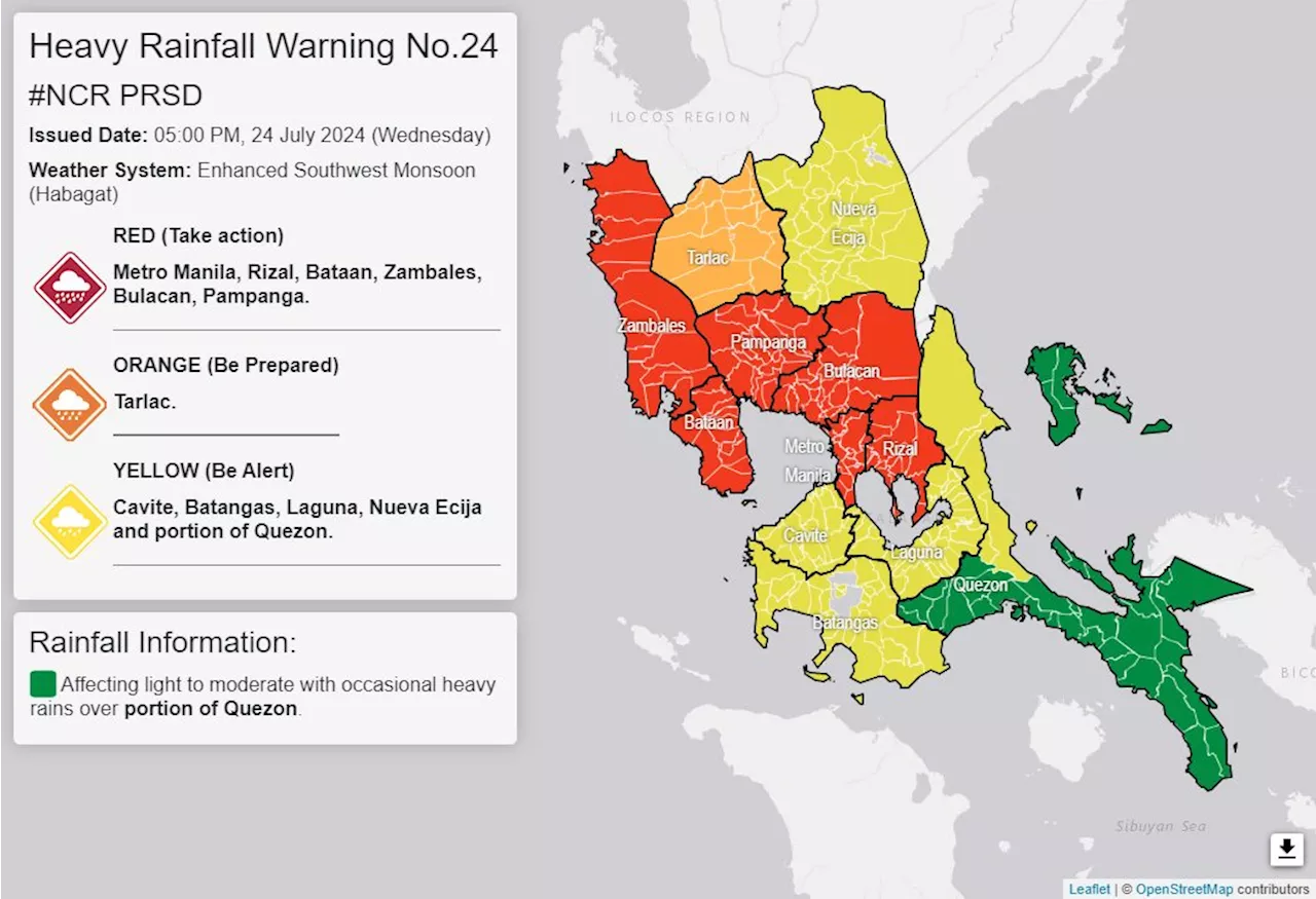 Red rainfall warning raised anew over Metro Manila