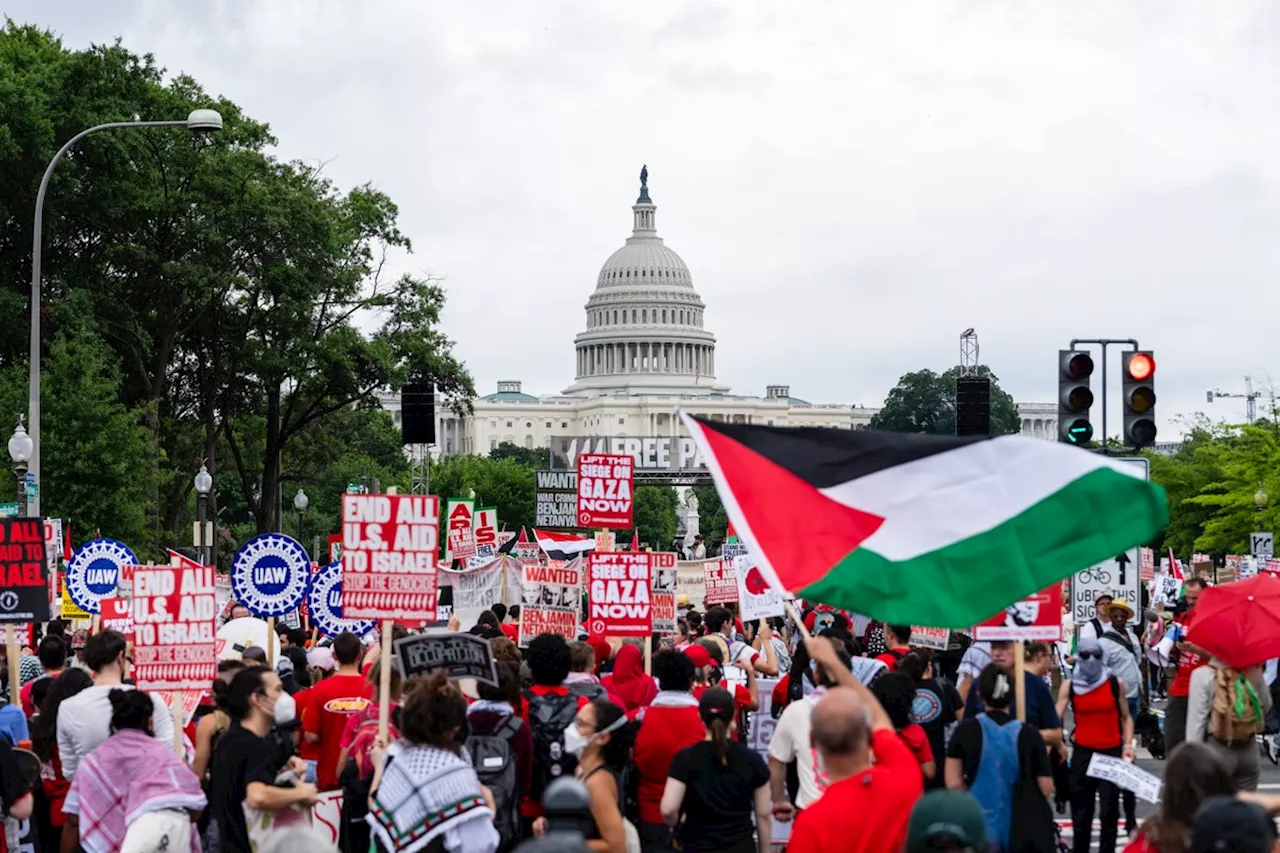 Milhares de manifestantes protestam contra primeiro-ministro de Israel na Capital dos EUA