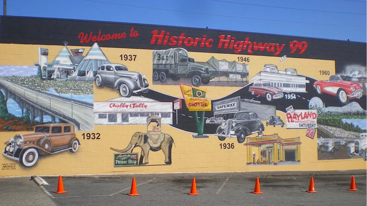 Iconic north Seattle mural depicting Highway 99 history removed after graffiti tagging