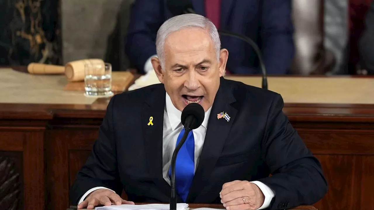 In fiery speech to Congress, Netanyahu seeks support for war in Gaza, sparking large protests