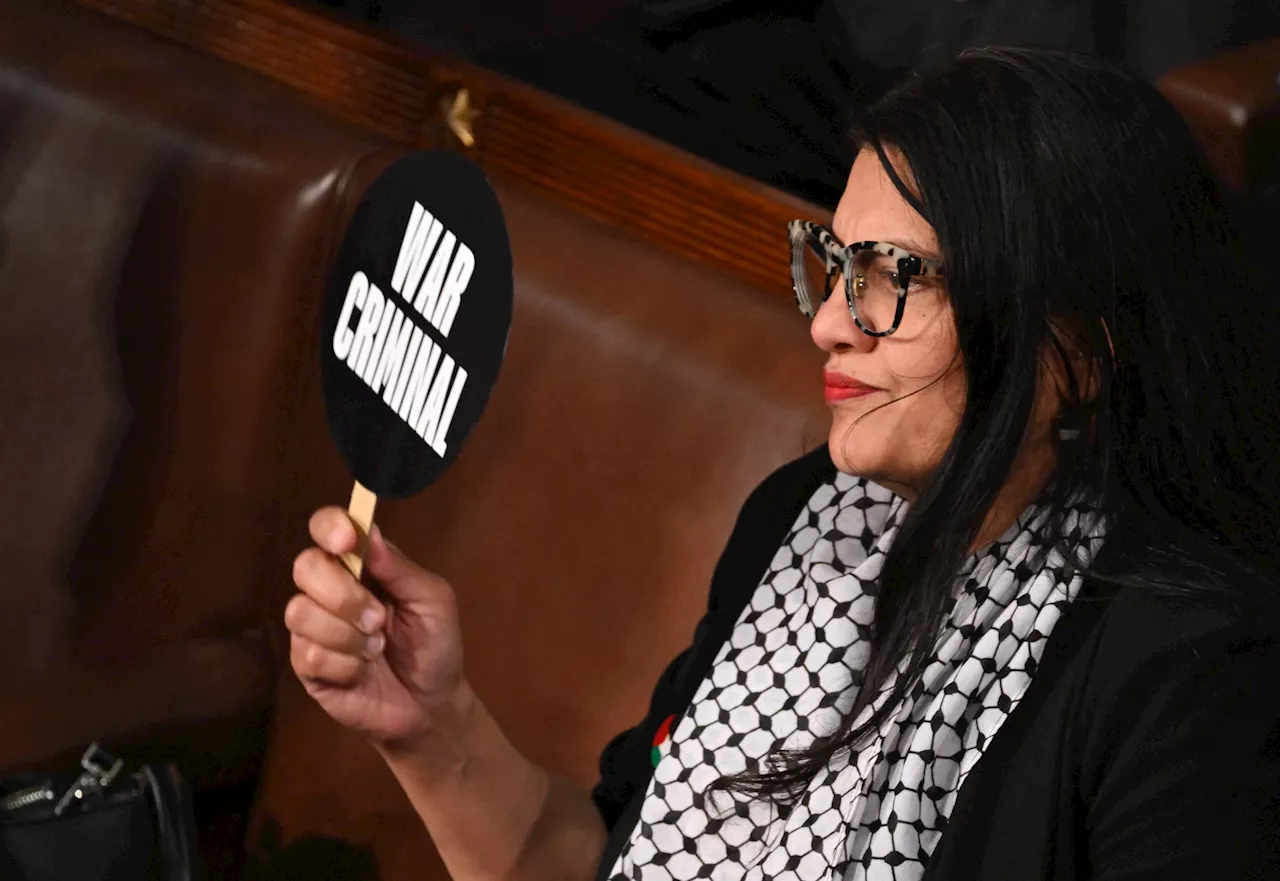 Rashida Tlaib's 'War Criminal' Sign Amid Netanyahu Address Raises Eyebrows