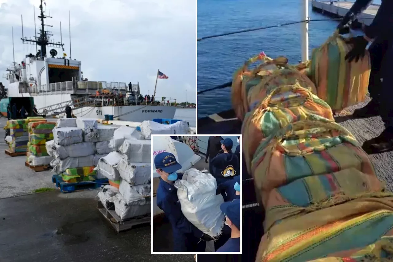 US Coast Guard offloads $96 million in seized cocaine after trio of Caribbean arrests