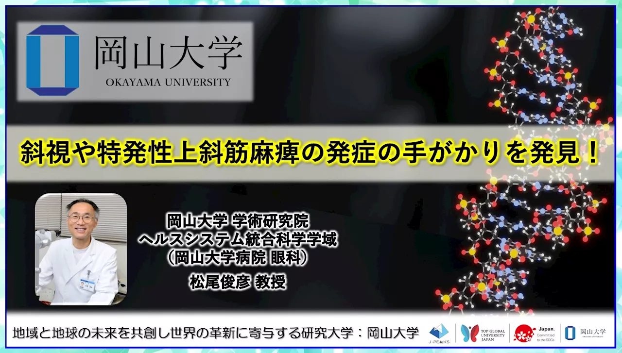 【岡山大学】斜視や特発性上斜筋麻痺の発症の手がかりを発見！