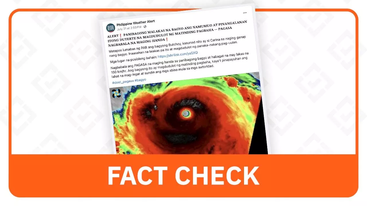 FACT CHECK: Post warning of tropical cyclone ‘Duterte’ is fake