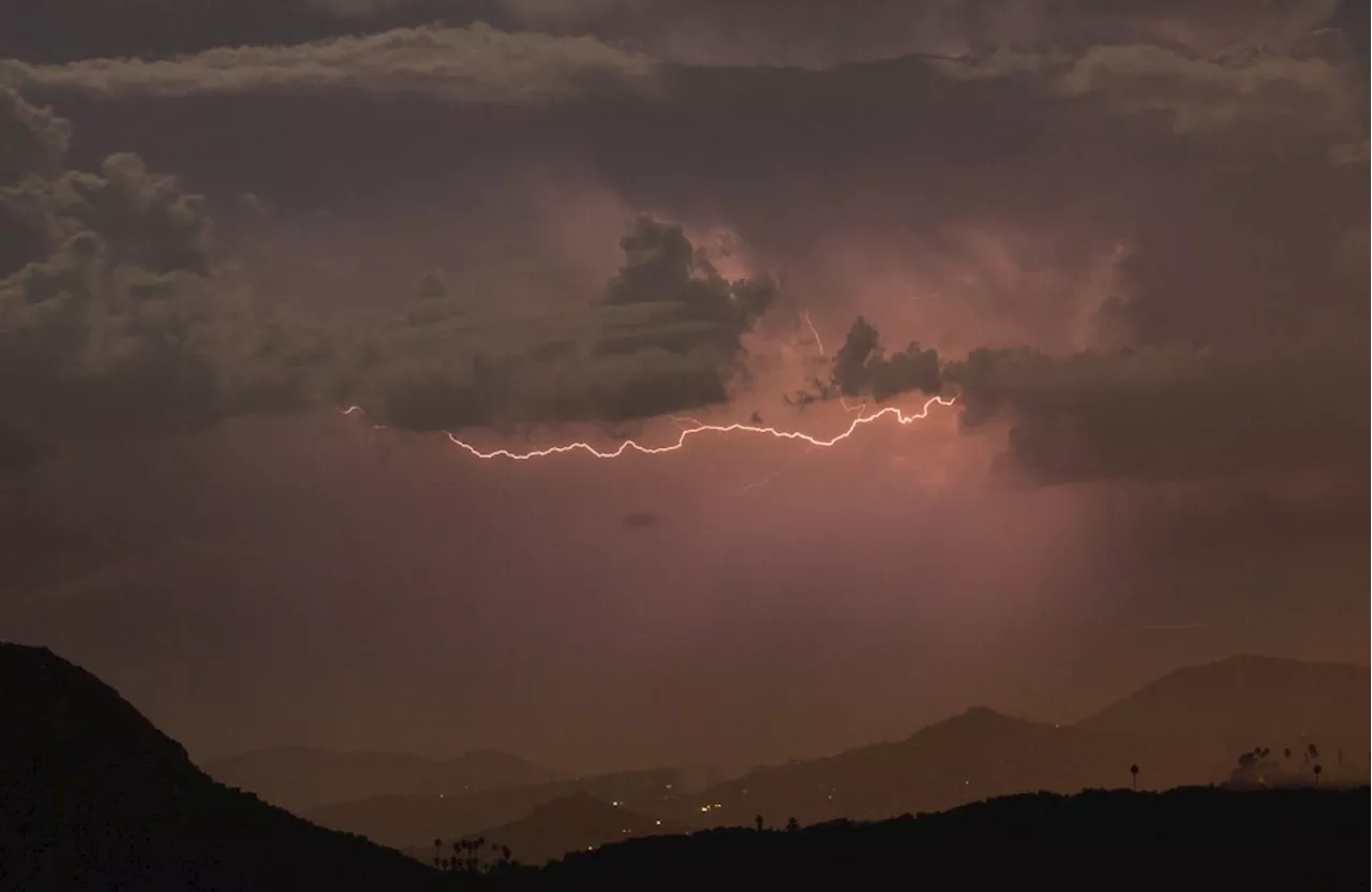 Thunderstorms spark 200-250 lightning bolts in eastern San Diego County