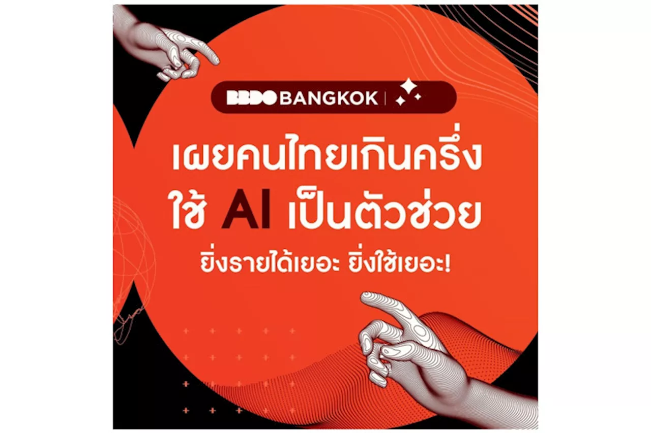 BBDO Bangkok เผยผลสำรวจคนไทยเกินครึ่ง ใช้ AI ในชีวิตประจำวัน ยิ่งรายได้สูง ยิ่งใช้ AI เยอะ แต่ยังกังวลเรื่องความปลอดภัยของข้อมูลส่วนตัว