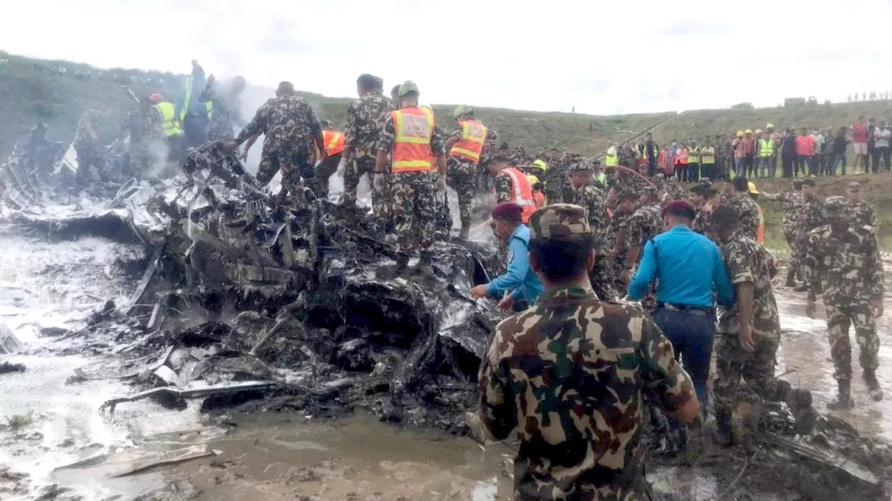 Plane crash kills 18 as aircraft slips off runway while attempting take-off at Nepal airport