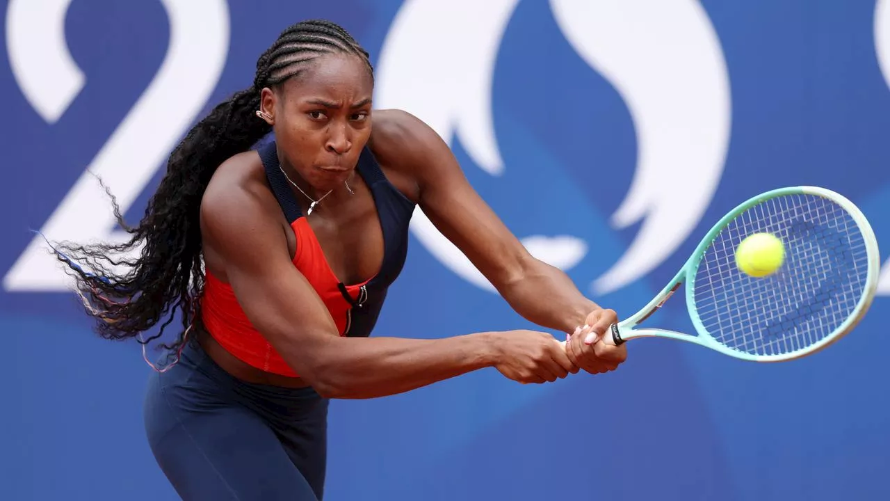 Coco Gauff und LeBron James tragen die US-Fahne