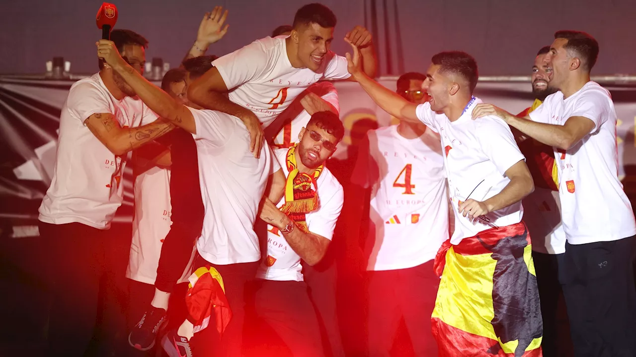 Rodri and Alvaro Morata charged by UEFA for chanting about Gibraltar at Spain’s Euro 2024 celebrations e...