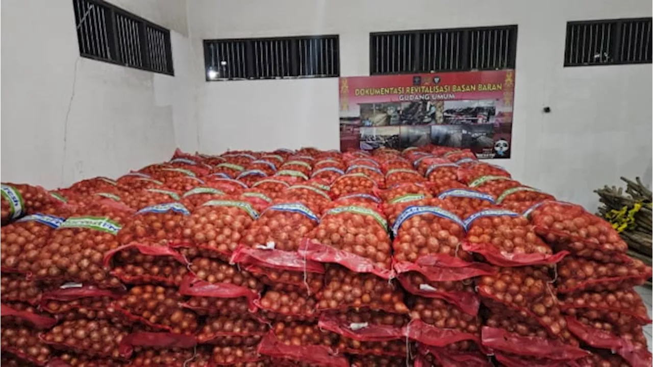 Penampakan 8,4 Ton Bawang Bombai Ilegal dari Luar Negeri yang Diselundupkan Lewat Palangka Raya