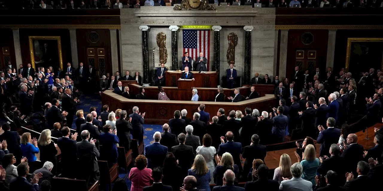 In fiery speech to Congress, Netanyahu seeks support for war in Gaza, sparking large protests