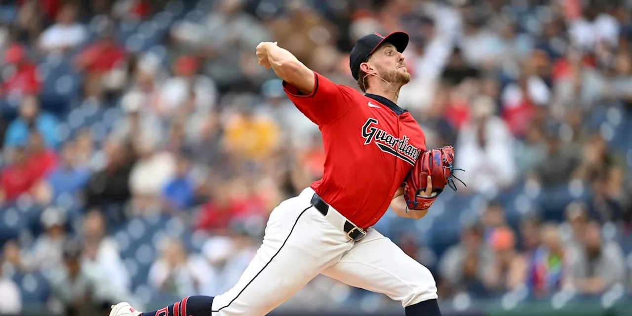 Guardians pitcher Tanner Bibee leaves game against Tigers with apparent right leg injury