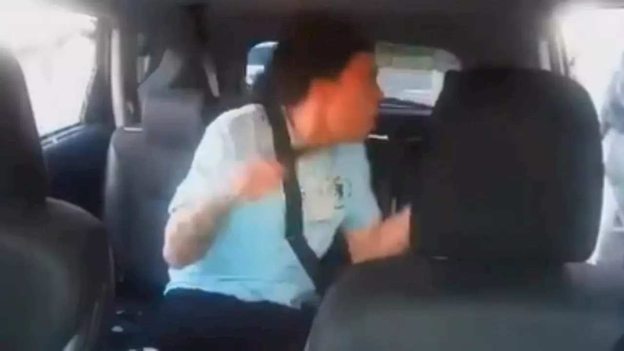 Shocking moment innocent taxi driver is dragged into terrifying street ...