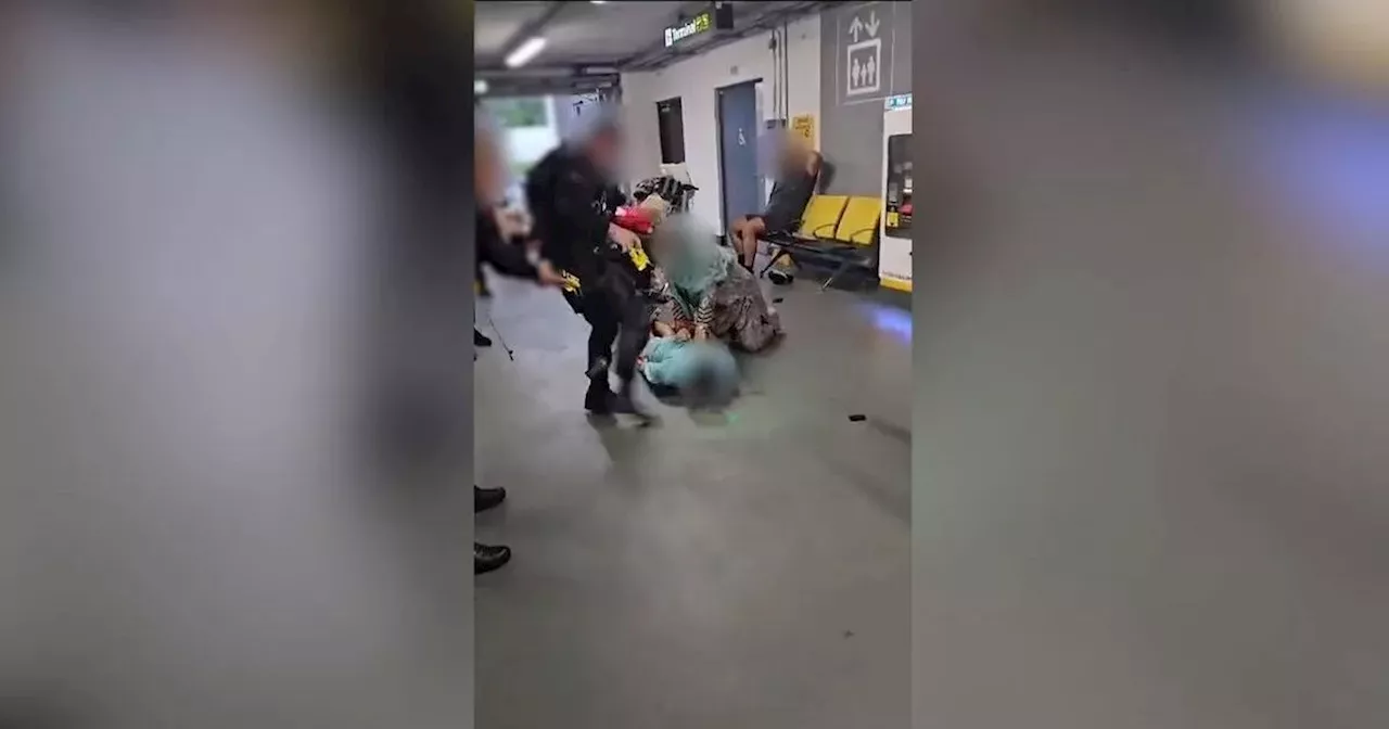 Manchester Airport issue statement after footage shows officer kicking man in head