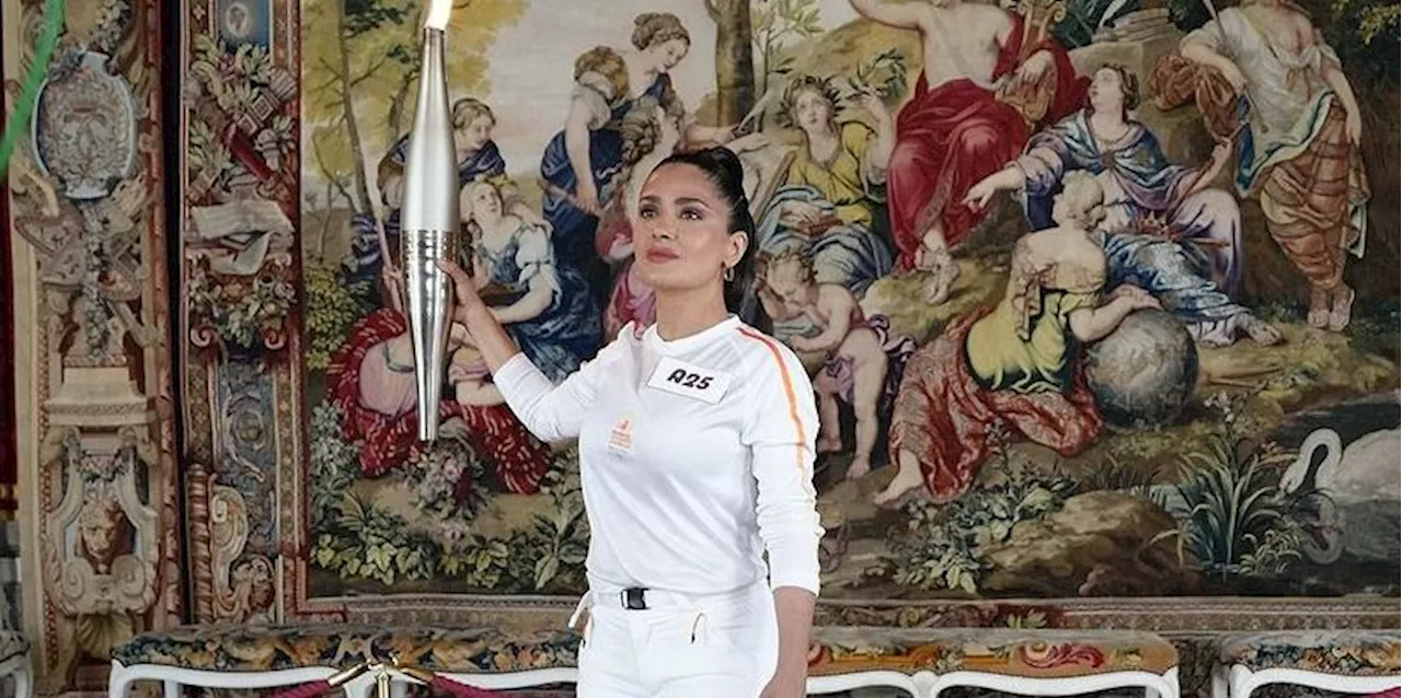 Salma Hayek Looked Like a Track Superstar in Olympic Torch Relay