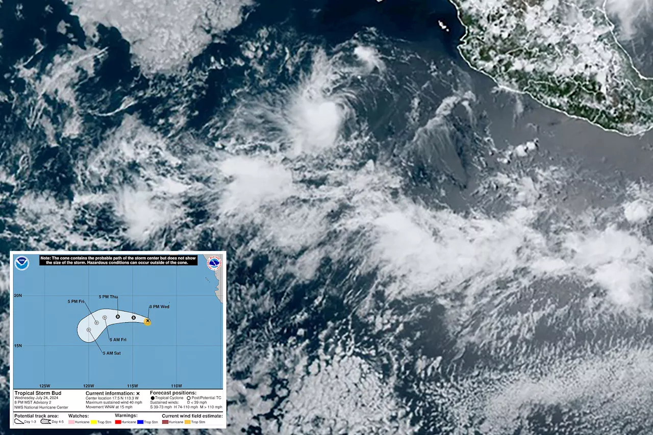 Tropical Storm Bud forms in the Eastern Pacific off the coast of Mexico