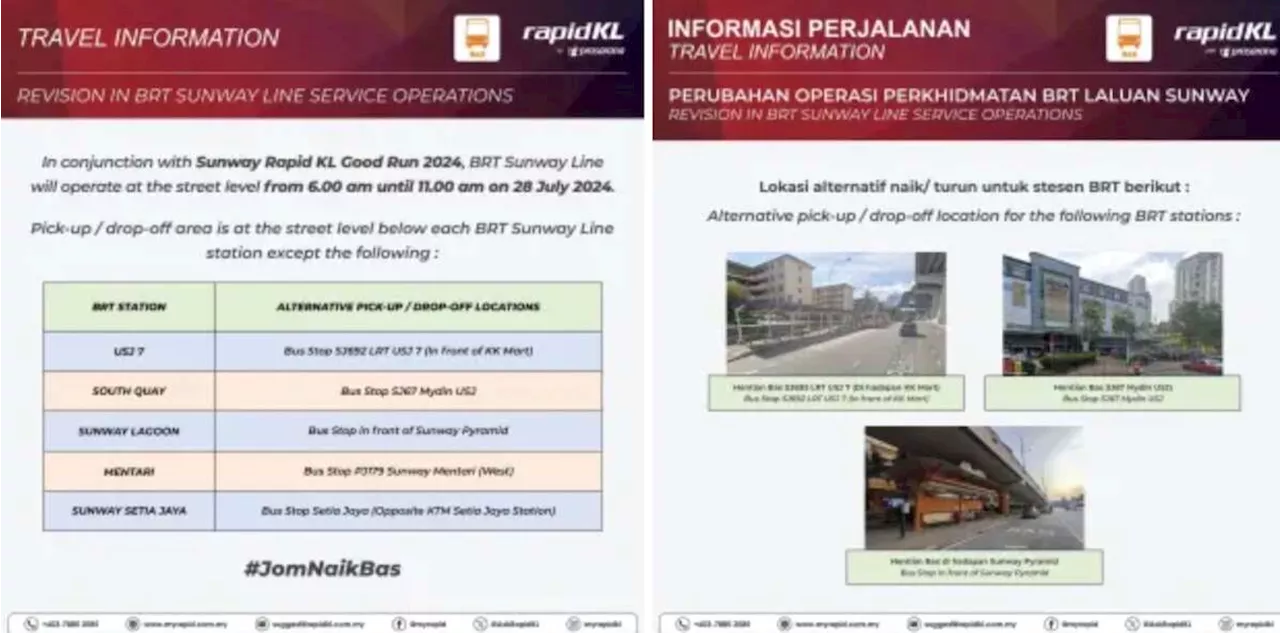 BRT Sunway to operate on street level on July 28 – elevated track used for Sunway Rapid KL Good Run