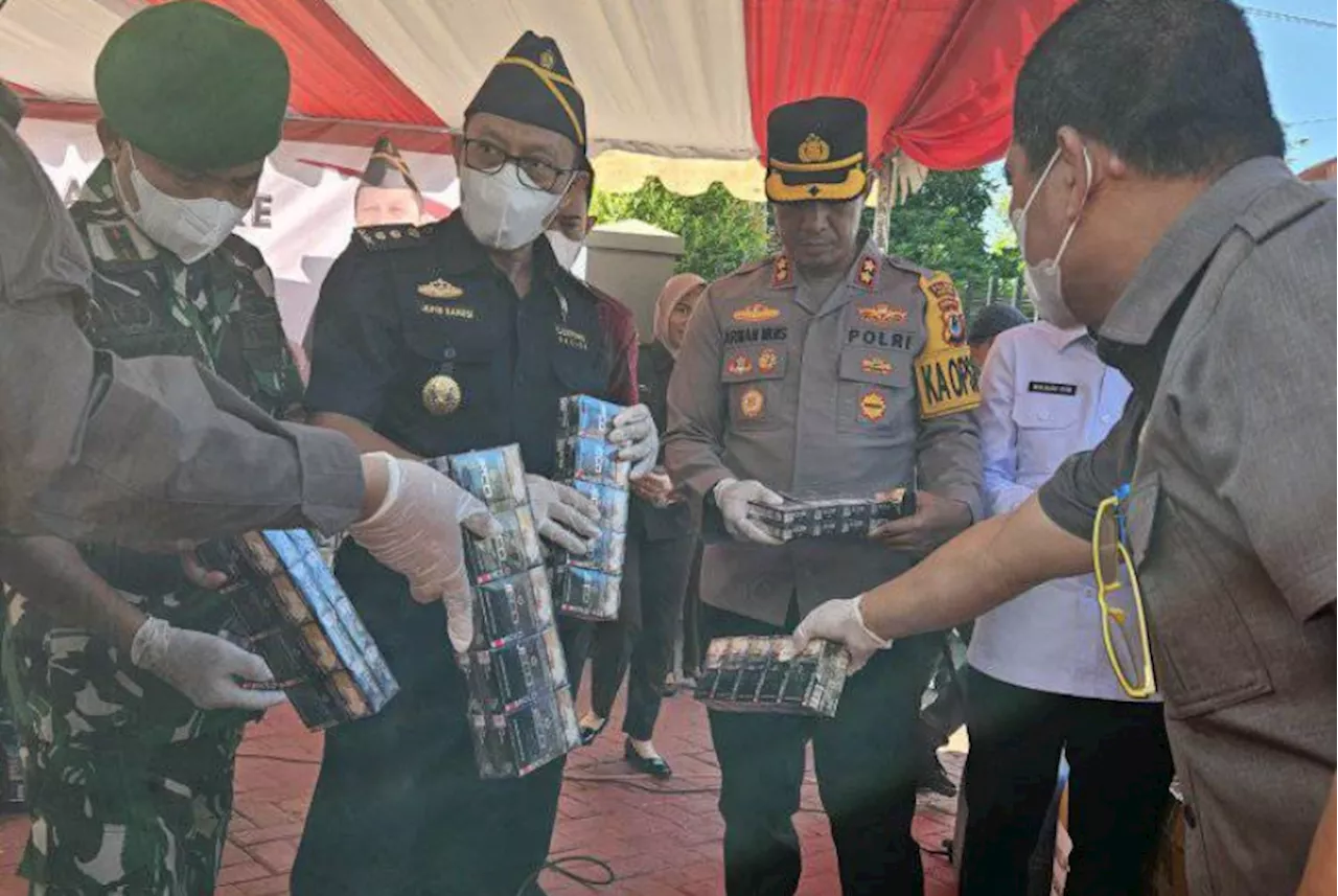 Perkuat Sinergi Antarinstansi, Bea Cukai Parepare Hadiri Pemusnahan Barang Bukti