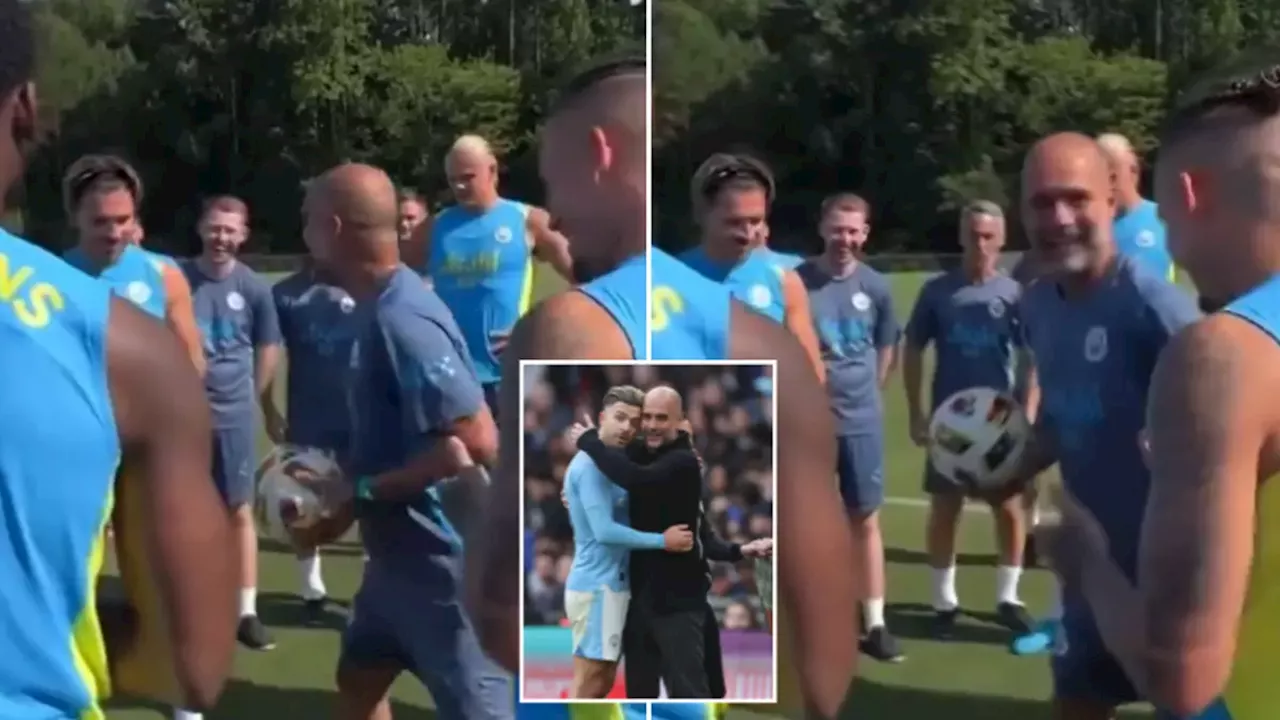 Pep Guardiola violates Jack Grealish with seven-word comment in Man City training exercise