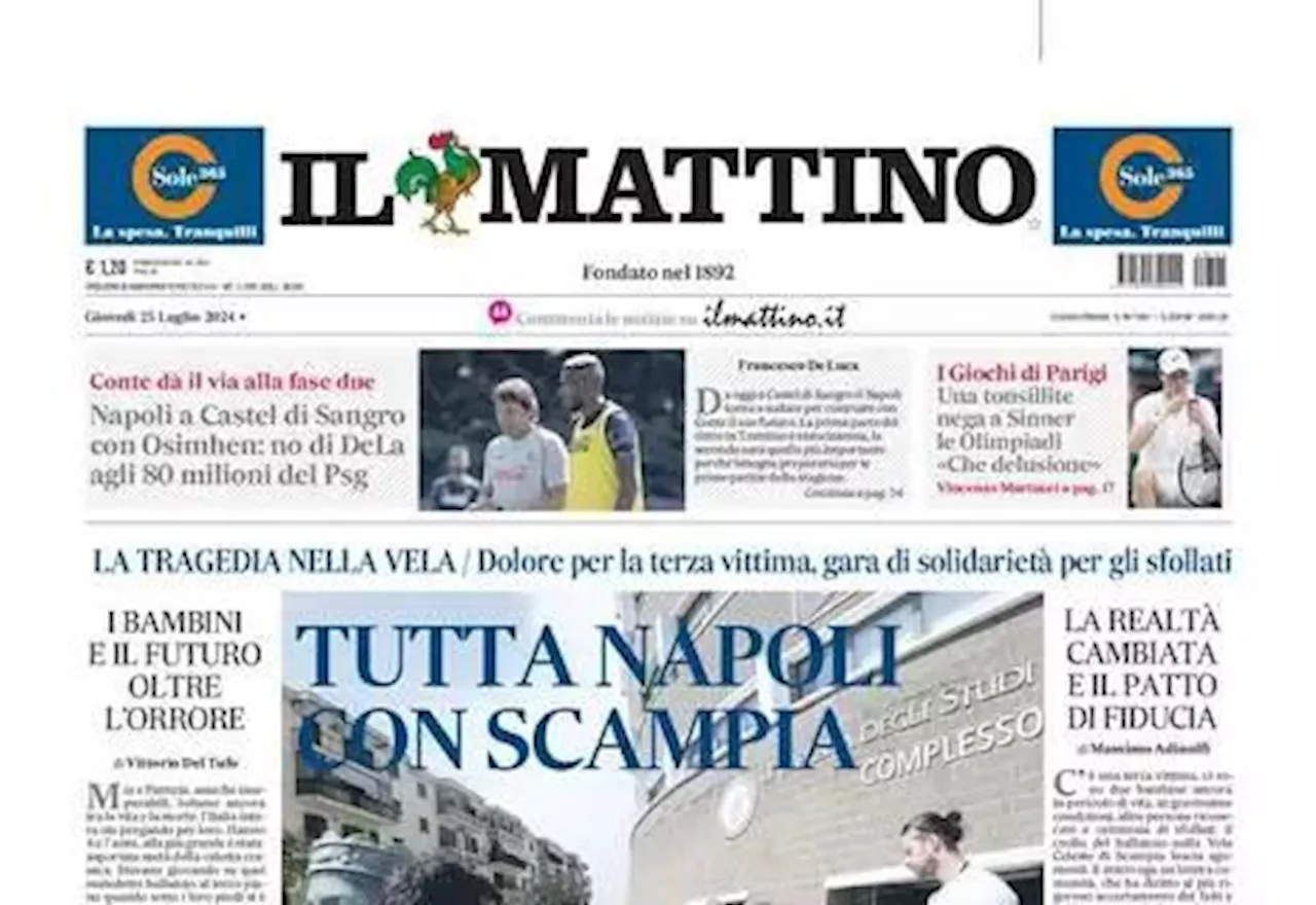 Il Mattino: 'Napoli a Castel Volturno con Osimhen: no di DeLa agli 80 del PSG'