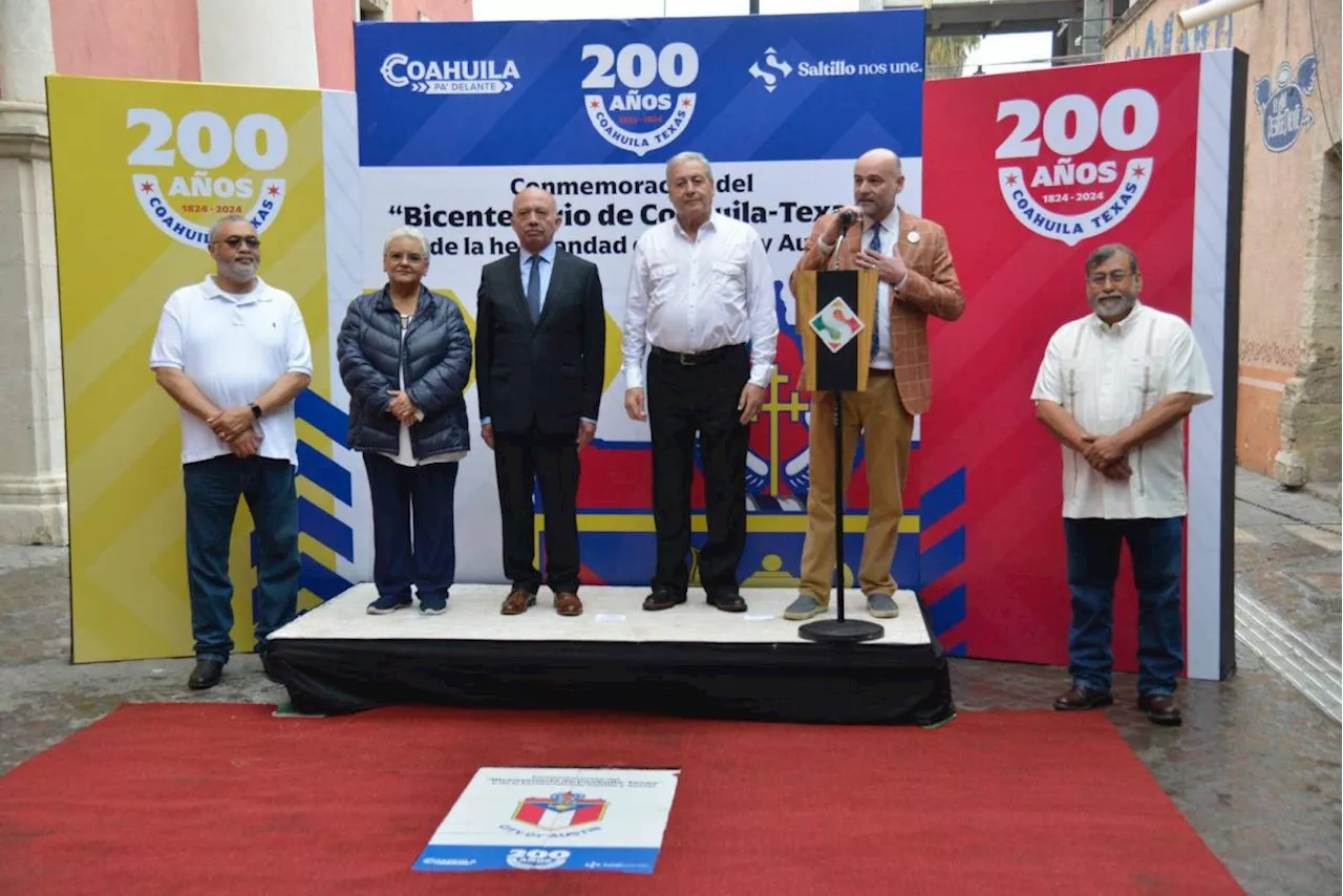 Destacan antecedentes históricos compartidos, al develar placa conmemorativa del Bicentenario de Coahuila y Texas