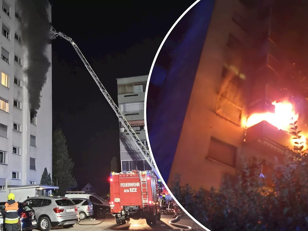 Wohnung stand in Vollbrand: Feuerwehr-Großeinsatz in Bregenz Vorkloster