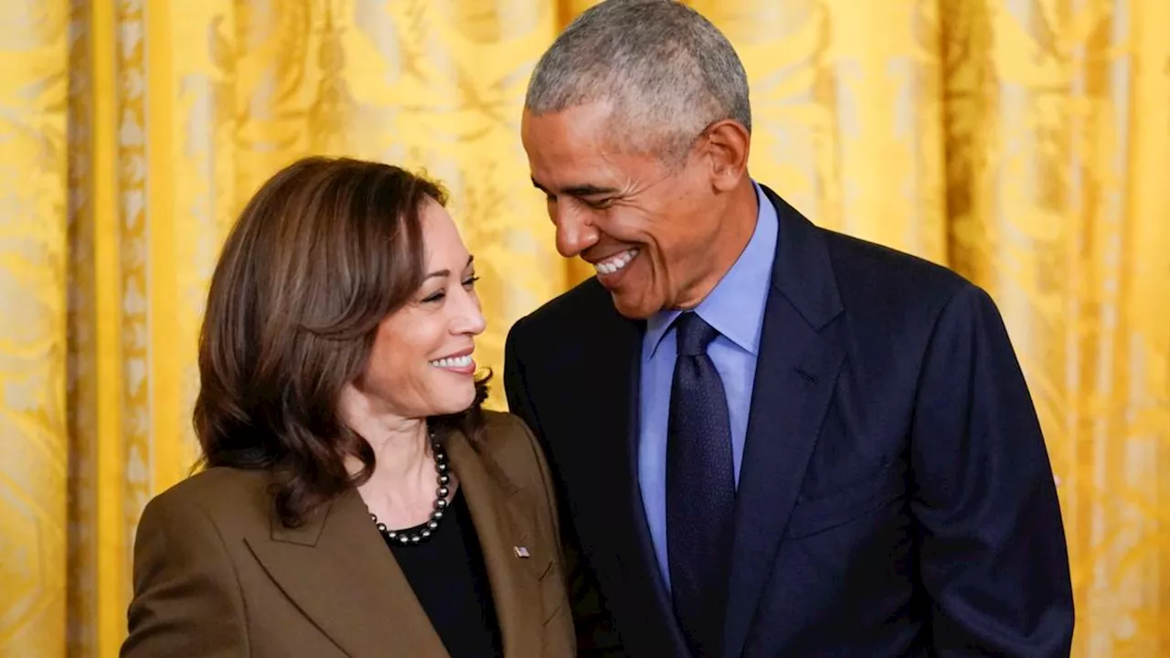 Former US president Barack and wife Michelle Obama endorse Kamala Harris in election