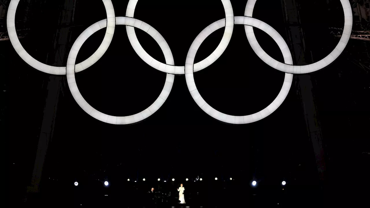 Celine Dion performs during the 2024 Paris Olympics opening ceremony