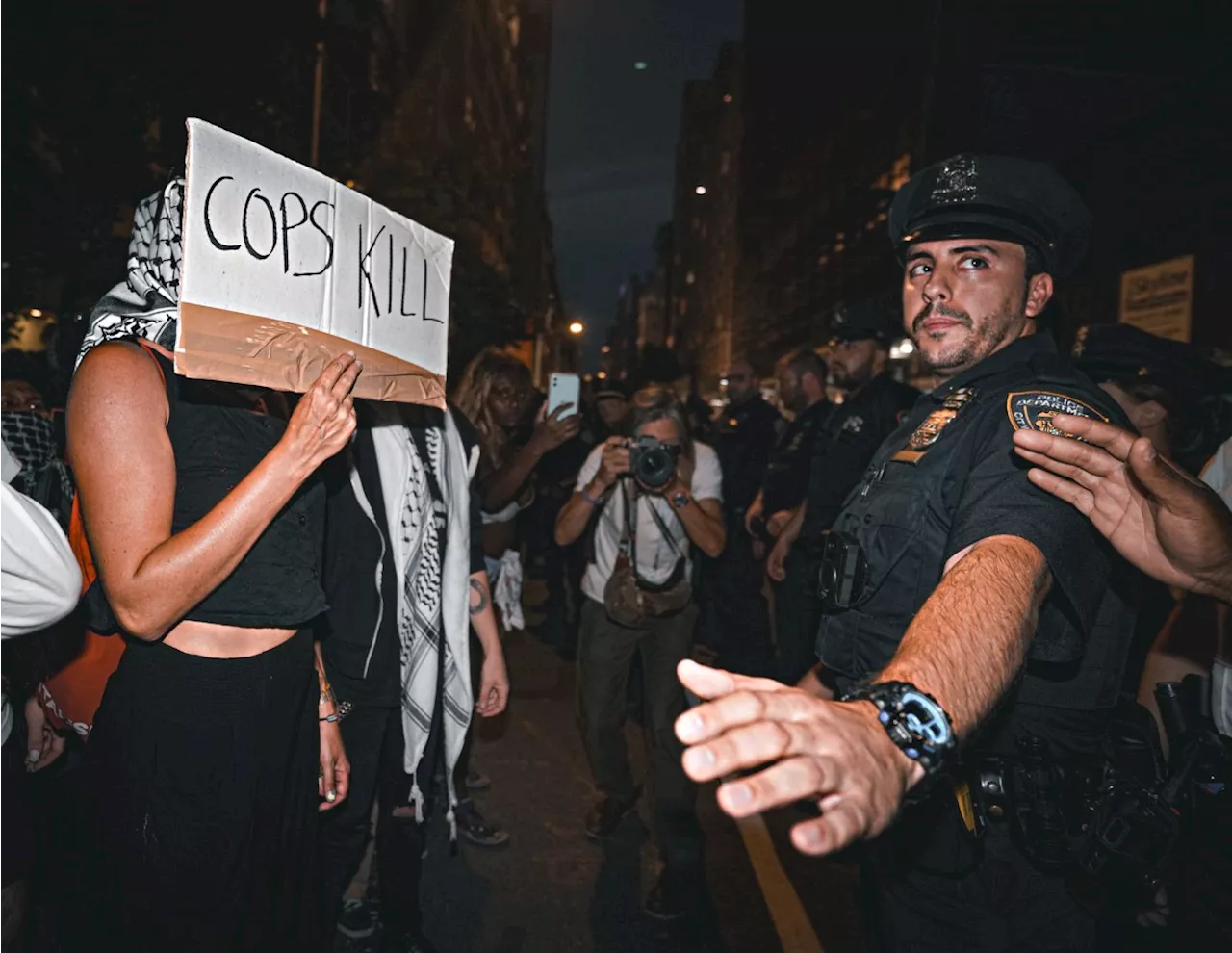 Protesters face off with cops in Manhattan during march over police killing of Sonya Massey