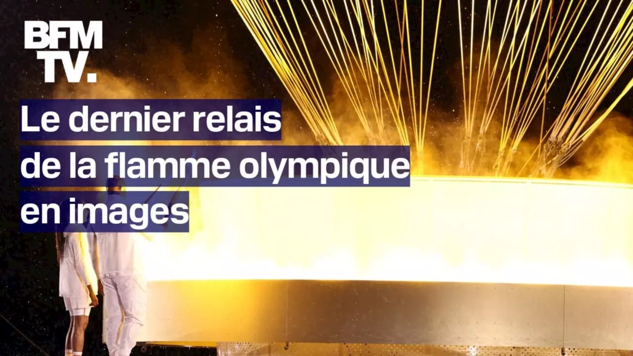 De Zinédine Zidane à Marie-José Pérec et Teddy Riner: les images du dernier relais de la flamme olympique