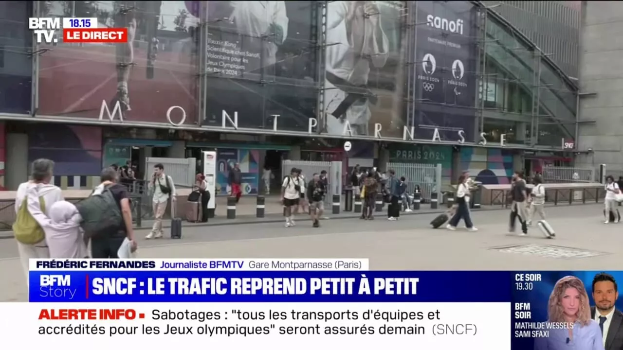 Sabotages sur le réseau SNCF: le trafic reprend petit à petit à la gare Montparnasse